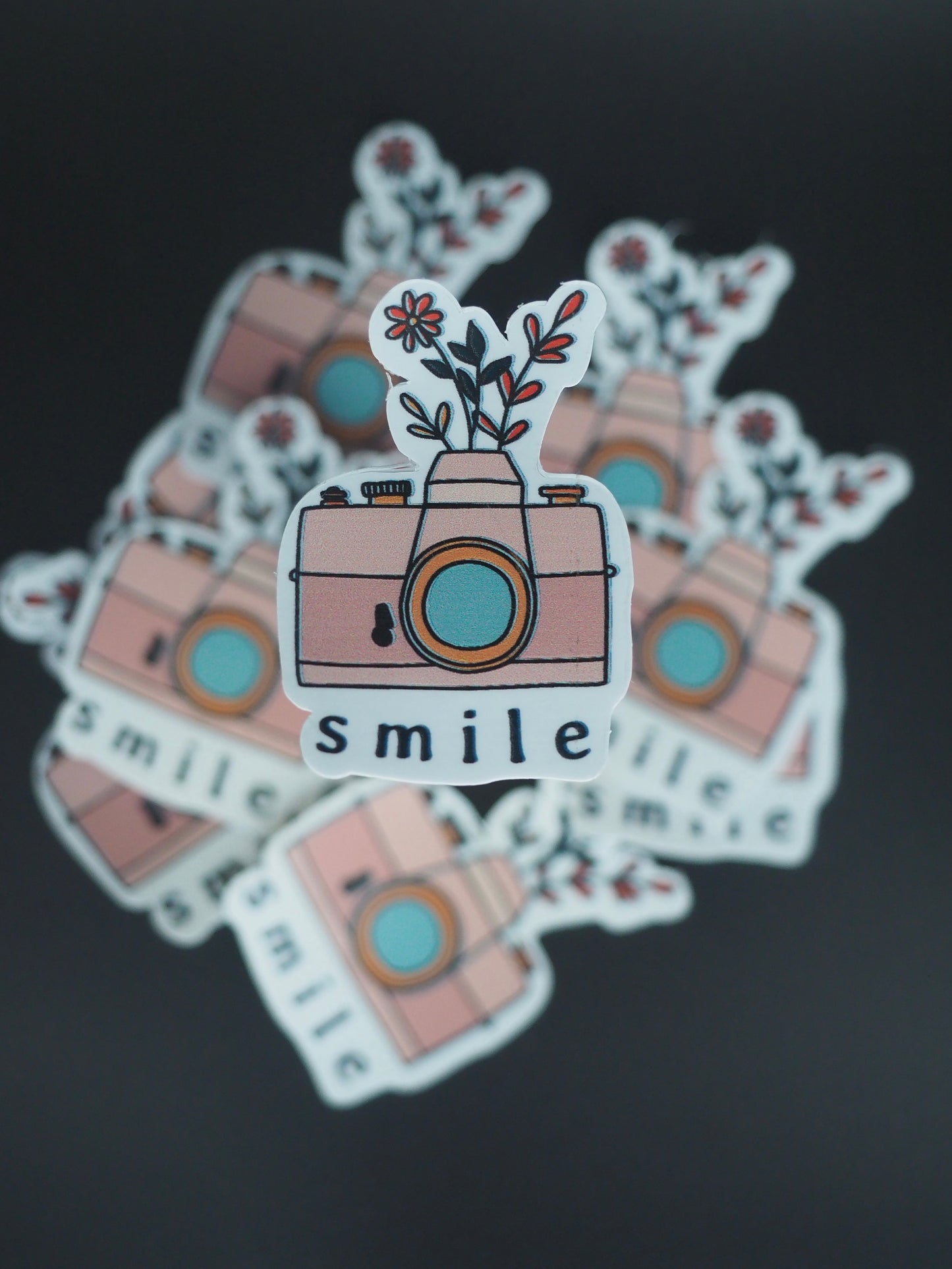 Flower camera sticker