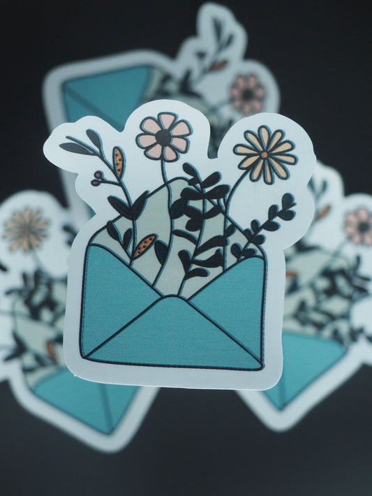 Flower letter sticker